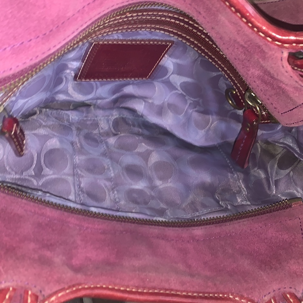 Vintage Purple Suede Leather Coach Bag - Picture 4 of 8